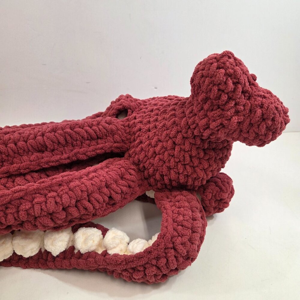 Hand Crocheted Octopus Squid in Red and White - Picture 5 of 8